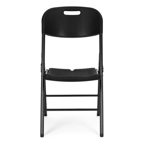 Komplet 4 krzeseł składanych zestaw cateringowy metal HDPE czarne