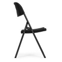 Komplet 4 krzeseł składanych zestaw cateringowy metal HDPE czarne