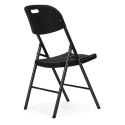 Komplet 4 krzeseł składanych zestaw cateringowy metal HDPE czarne