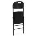 Komplet 4 krzeseł składanych zestaw cateringowy metal HDPE czarne