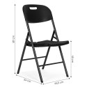 Komplet 4 krzeseł składanych zestaw cateringowy metal HDPE czarne