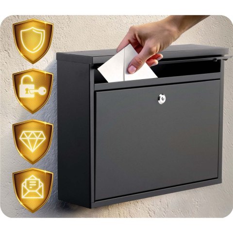 Skrzynka na listy 37,5x30,5x12 cm antracyt HM-860