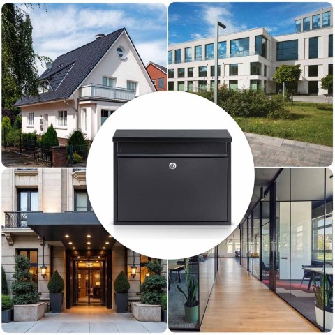 Skrzynka na listy 37,5x30,5x12 cm antracyt HM-860