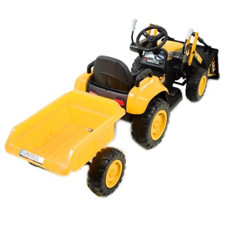 SUPER TRAKTOR BLOW - NA AKUMULATOR Z PRZYCZEPĄ, MIĘKKIE KOŁA, MIEKKIE SIEDZENIE, PILOT/XMX611