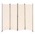 Składany parawan ogrodowy pokojowy 4-panelowy 167x216 cm beżowy MultiGarden