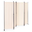 Składany parawan ogrodowy pokojowy 4-panelowy 167x216 cm beżowy MultiGarden