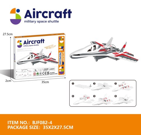 Styropianowy Myśliwiec z Zasilaniem Czerwony