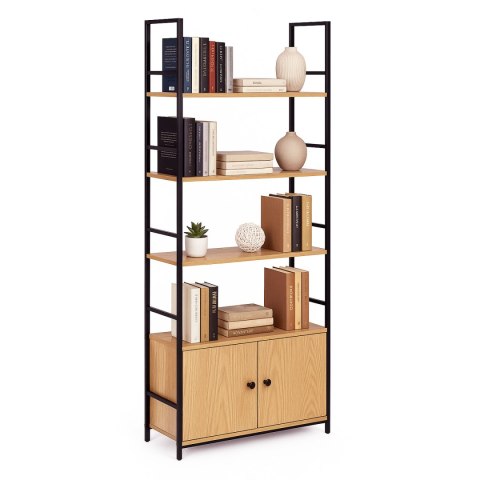 Regał loftowy industrialny z zamykaną szafką 4 półki ModernHome