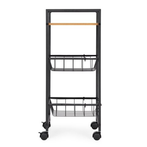 Regał mobilny szafka z 2 koszami i półką organizer na kółkach ModernHome