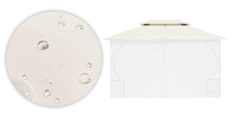 Dach do pawilonu ogrodowego 3x4 m wodoodporne poszycie otwór wentylacyjny beżowy MultiGarden