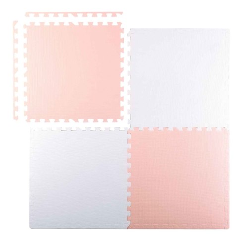 Duża mata piankowa puzzle Ricokids 60x60 cm 4 szt. brzoskwiniowo-biała