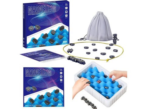 Gra Szachy Kamienie Magnetyczne Planszowa, Magnetyczna Gra Strategiczna, Magnetic Chess + Podkładka