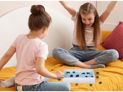 Gra Szachy Kamienie Magnetyczne Planszowa, Magnetyczna Gra Strategiczna, Magnetic Chess + Podkładka