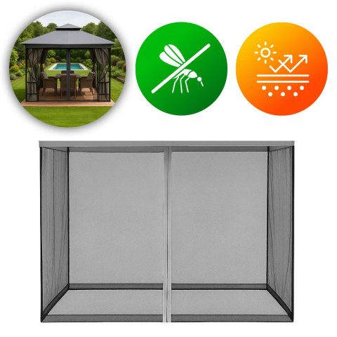 Moskitiera do pawilonu ogrodowego 3x3 m siatka z zamkami błyskawicznymi MultiGarden