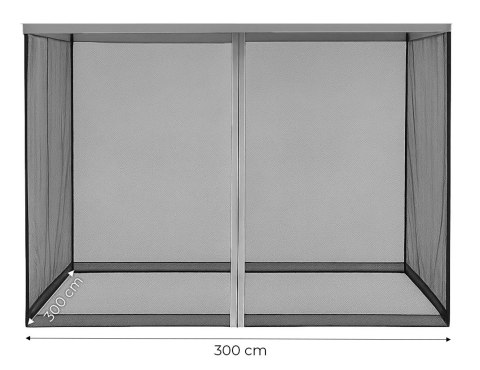 Moskitiera do pawilonu ogrodowego 3x3 m siatka z zamkami błyskawicznymi MultiGarden