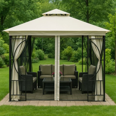 Moskitiera do pawilonu ogrodowego 3x3 m siatka z zamkami błyskawicznymi MultiGarden