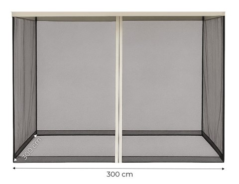 Moskitiera do pawilonu ogrodowego 3x3 m siatka z zamkami błyskawicznymi MultiGarden