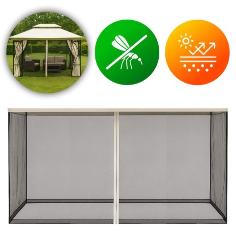 Moskitiera do pawilonu ogrodowego 3x4 m siatka z zamkami błyskawicznymi MultiGarden