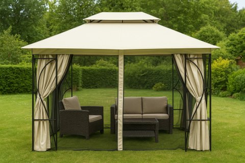 Moskitiera do pawilonu ogrodowego 3x4 m siatka z zamkami błyskawicznymi MultiGarden