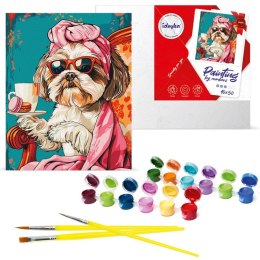 Zestaw do malowania po numerach Zabawny shih tzu KHO6611 40x50 AP0058