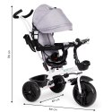 Rowerek trójkołowy obrotowy 360° Szary z daszkiem ECOTOYS