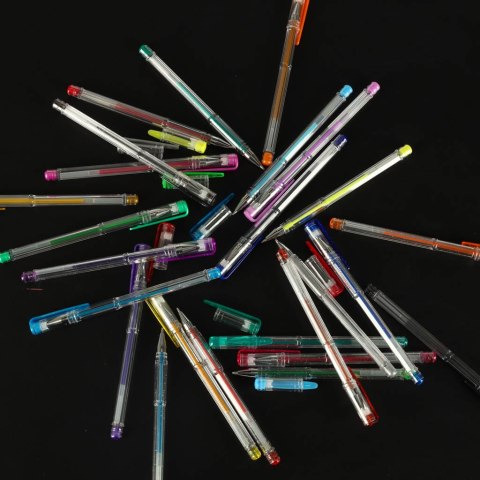 Długopisy żelowe kolorowe brokatowe zestaw 25szt.