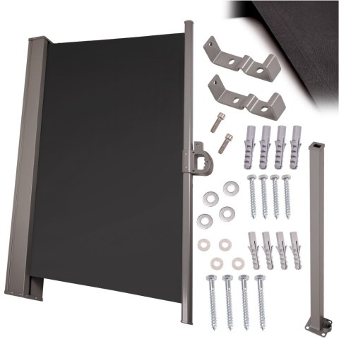 Markiza boczna tarasowa LUARO parawan zwijana 180 x 400 cm szara