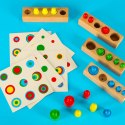 Odważniki cylindry drewniane montessori kolorowe