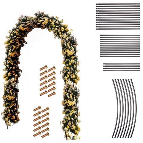 Pergola ogrodowa łuk uchwyt na róże kwiaty bluszcz pnącza metalowa 240 x 140 cm