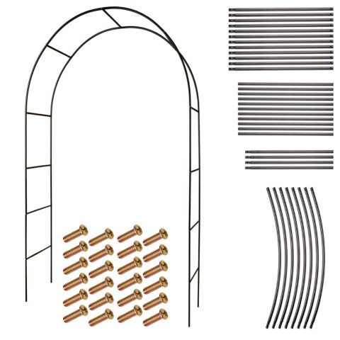 Pergola ogrodowa łuk uchwyt na róże kwiaty bluszcz pnącza metalowa 240 x 140 cm