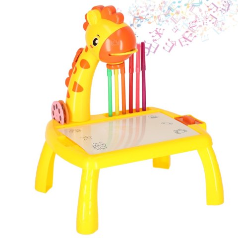 Projektor rzutnik stolik stół do rysowania żyrafa żółty