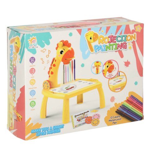 Projektor rzutnik stolik stół do rysowania żyrafa żółty