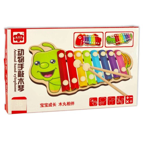 Cymbałki drewniane kolorowe dla dzieci krokodyl