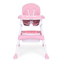 Fotelik krzesełko do karmienia dzieci tacka kosz 5 punktowe pasy różo