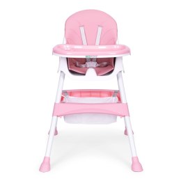 Fotelik krzesełko do karmienia dzieci tacka kosz 5 punktowe pasy różo
