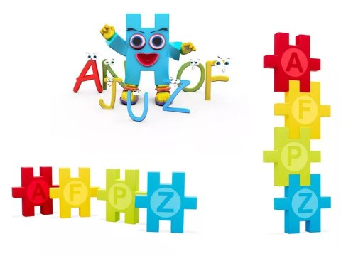 Konstrukcyjne Klocki Wafle Basic Letters1200-elementów z literkami