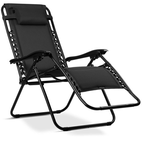 Leżak ogrodowy składany z poduszką Sofotel ChillWell Soft czarny