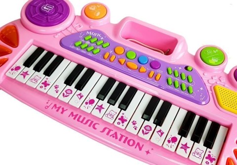 Keyboard z Mikrofonem Różowy 31 Klawiszy Odgłosy Zwierząt USB Keyboard z Mikrofonem Różowy 31 Klawiszy Odgłosy Zwierząt USB