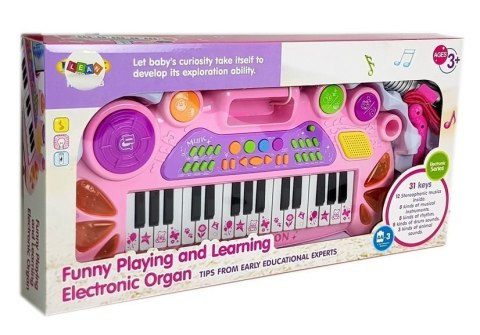 Keyboard z Mikrofonem Różowy 31 Klawiszy Odgłosy Zwierząt USB Keyboard z Mikrofonem Różowy 31 Klawiszy Odgłosy Zwierząt USB