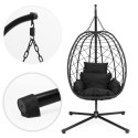 Fotel Kokon wiszący wolnostojący bujany ogrodowy do 120 kg + poduszki MultiGarden