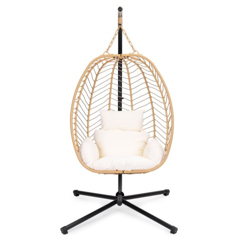 Fotel Kokon wiszący wolnostojący bujany ogrodowy do 120 kg + poduszki MultiGarden