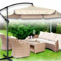Parasol ogrodowy duży składany z wysięgnikiem 290cm beżowy