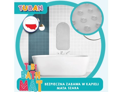 Tuban Antypoślizgowa Mata kąpielowa Tubi szara 70cm ZA5973