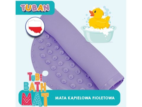 Tuban Antypoślizgowa mata kąpielowa Tubi fioletowa 70cm ZA5974