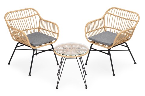 Zestaw mebli ogrodowych z technorattanu krzesła stolik + poduszki MultiGarden