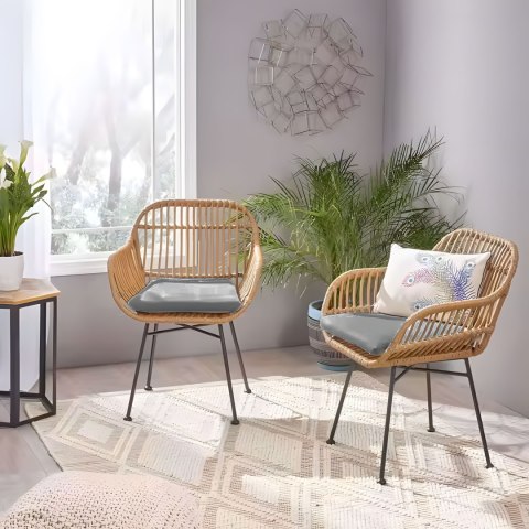 Zestaw mebli ogrodowych z technorattanu krzesła stolik + poduszki MultiGarden