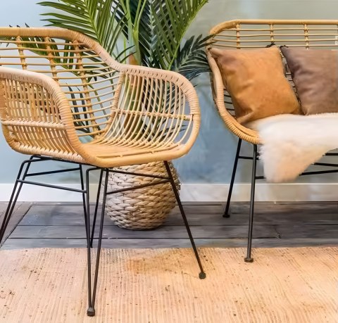 Zestaw mebli ogrodowych z technorattanu krzesła stolik + poduszki MultiGarden