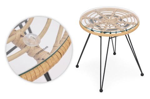 Zestaw mebli ogrodowych z technorattanu krzesła stolik + poduszki MultiGarden