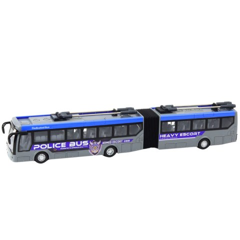 Autobus Policyjny Przegubowy Zdalnie Sterowany RC Światła Szary 1:32