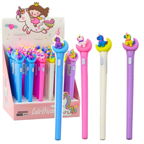 Długopis Świecący Jednorożec Na Księżycu Niebieski Tusz 0.7mm Mix